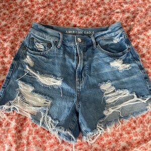 American Eagle Outfitters Ripped Blue Jean Shorts